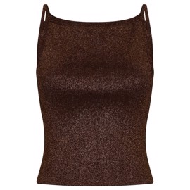 Marta Glitter Knit Top Chocolate Brown