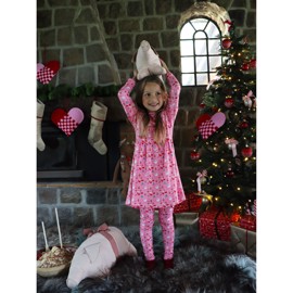 ALMA LS BABYDOLL DRESS (KIDS) CHRISTMAS TIME PINK X-MAS23